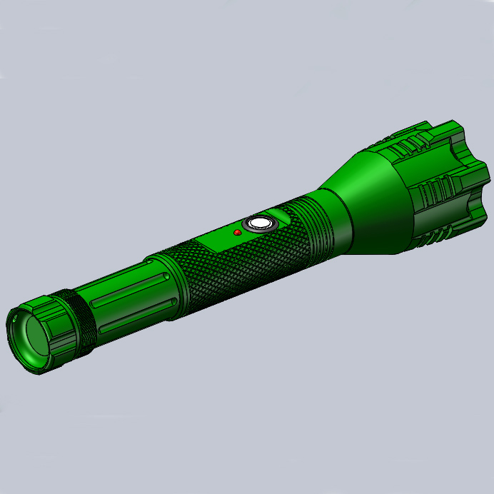 Illuminatore a led verde del raggio parallelo portatile con puntatore laser verde per illuminazione della zona scura